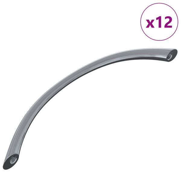 vidaXL Handle 12 pcs Silver 107 x 3.6 x 23 mm Stainless Steel