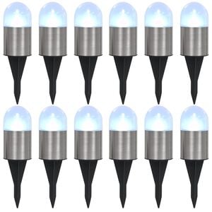 vidaXL Solar Ground Lights 12 pcs LED Lights White