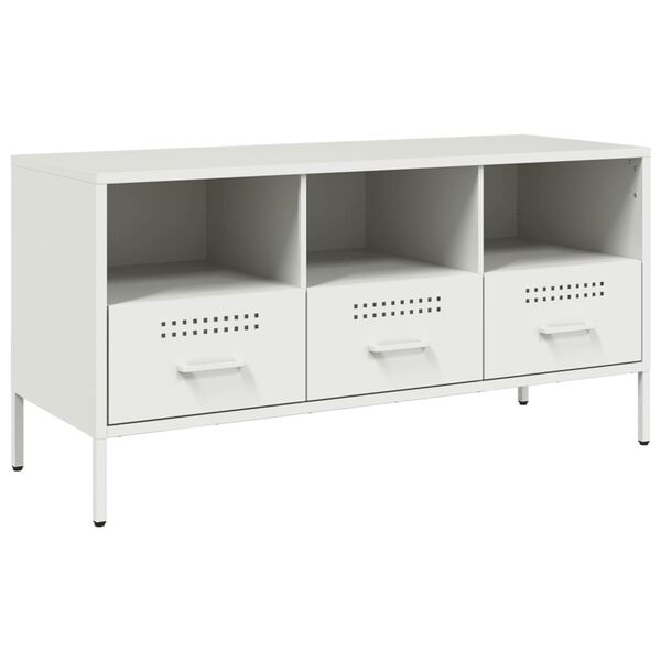 vidaXL TV Cabinet White 100.5x39x50.5 cm Steel