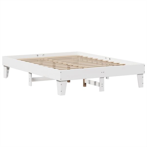 vidaXL Bed Frame without Mattress White 140x200 cm Solid Wood Pine