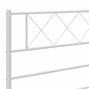 vidaXL Metal Bed Frame without Mattress with Footboard White 80x200cm