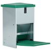 vidaXL Chicken Feeder | Green and Silver | PP + GF, PA + GF, Zinc Plated Sheet