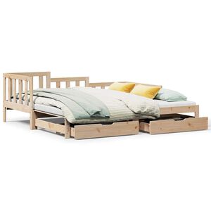 vidaXL Daybed with Trundle and Drawers without Mattress 90x190 cm Single