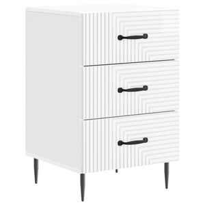 vidaXL Bedside Cabinet with Drawer High Gloss White 43 x 41 x 66.5 cm