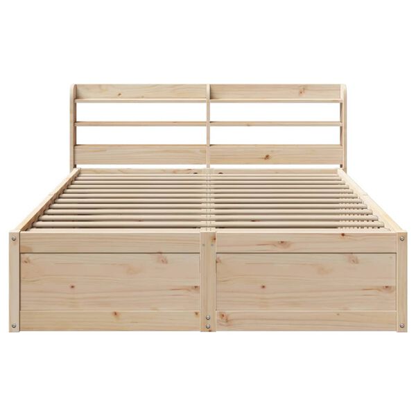 vidaXL Bed Frame with Headboard 120x200 cm Solid Wood Pine
