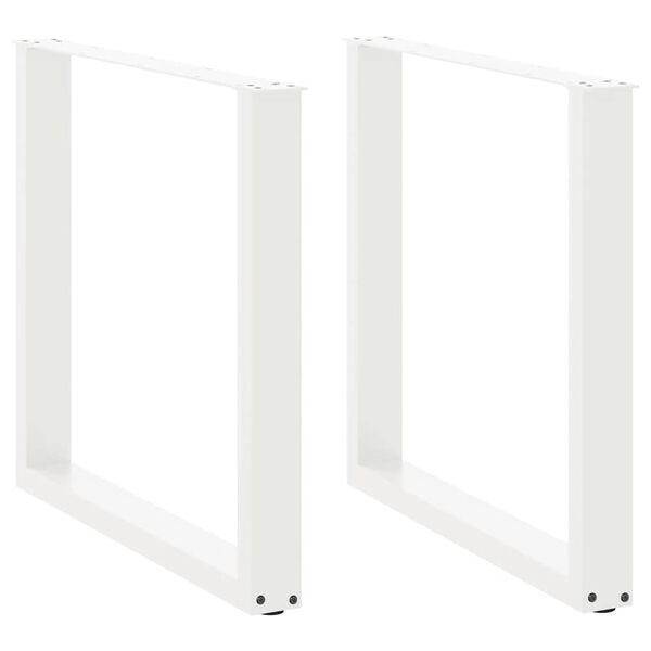 vidaXL Dining Table Legs U-Shaped 2 pcs White 80x(72-73) cm Steel