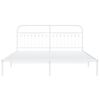 vidaXL Metal Bed Frame without Mattress with Headboard White 183x213cm