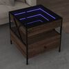vidaXL Coffee Table with Infinity LED Brown Oak 50x50x51 cm
