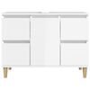 vidaXL Sink Cabinet High Gloss White 80x33x60 cm Engineered Wood