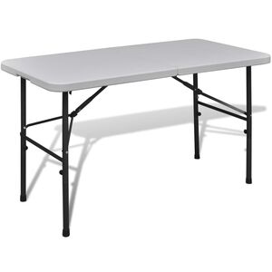 vidaXL Foldable Garden Table 122 cm HDPE White