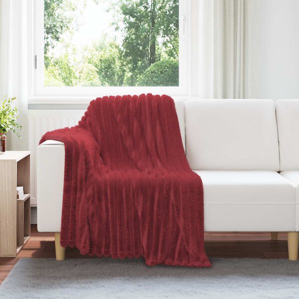 vidaXL Throw Blanket Bordeaux Red 150 x 130 cm Fleece