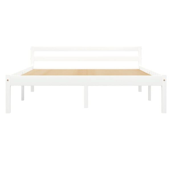 vidaXL Bed Frame without Mattress White Solid Pine Wood 140x200 cm