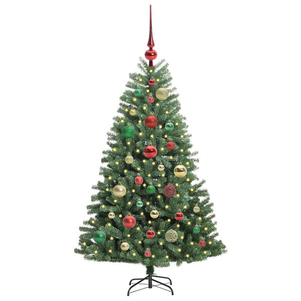 vidaXL Artificial Hinged Christmas Tree Green 120 cm PVC and Metal