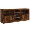 vidaXL Sideboard with LED Lights Smoked Oak 181.5x37x67 cm