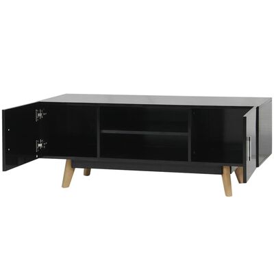 vidaXL High Gloss TV Cabinet Black 120x40x46 cm MDF