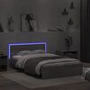 vidaXL Bed Frame with Headboard and LED Grey Sonoma 120x190 cm Small Double