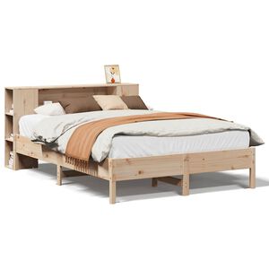 vidaXL Bookcase Bed without Mattress 140x190 cm Solid Wood Pine
