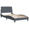 vidaXL Bed Frame with LED without Mattress Dark Grey 100x203 cm Velvet