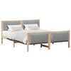 vidaXL Bed frame Brown and light grey 150 x 200 cm Solid pine wood