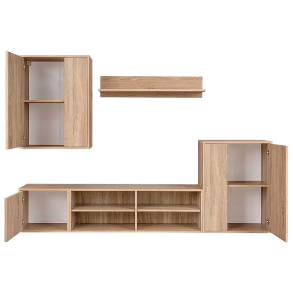 vidaXL TV Cabinet Set Wall-mounted 5 pcs Sonoma oak 221 x 30 x 80 cm