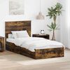 vidaXL Storage Bed with Drawer Smoked Oak 90 x 190 cm Engineered Wood