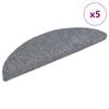 vidaXL Stair Mats Self-adhesive 5 pcs 56x17x3 cm Light Grey Half Round