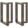 vidaXL Dining Table Legs T-Shaped 2 pcs Natural Steel 50x35x(72-73) cm Steel