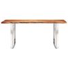 vidaXL Dining Table with Live Edges Solid Acacia Wood 200 cm 3.8 cm