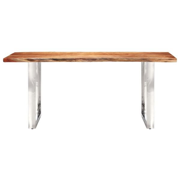 vidaXL Dining Table with Live Edges Solid Acacia Wood 200 cm 3.8 cm