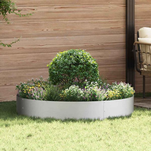 vidaXL Planter Ring 5 pcs Silver 120 x 120 x 20 cm Galvanised Steel