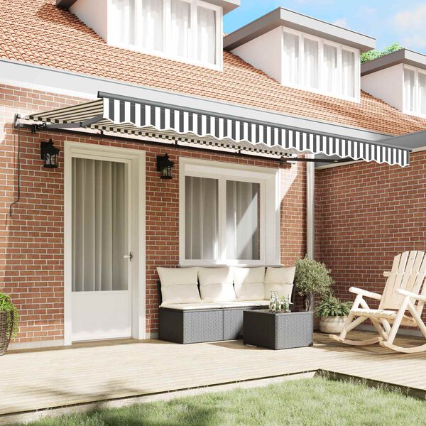 vidaXL Retractable Awning Manual Anthracite 400 x 200 cm Fabric