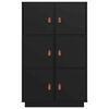 vidaXL Highboard Black 67x40x108.5 cm Solid Wood Pine