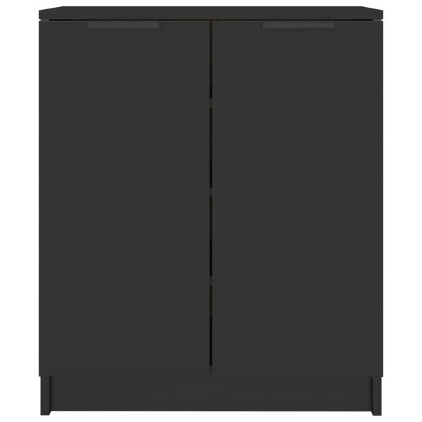 vidaXL Shoe Cabinet Black 59x35x70 cm Engineered Wood