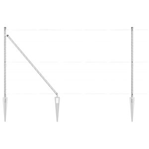 vidaXL Ground Spike Fence Post 13 pcs Silver Powder-Coated Steel