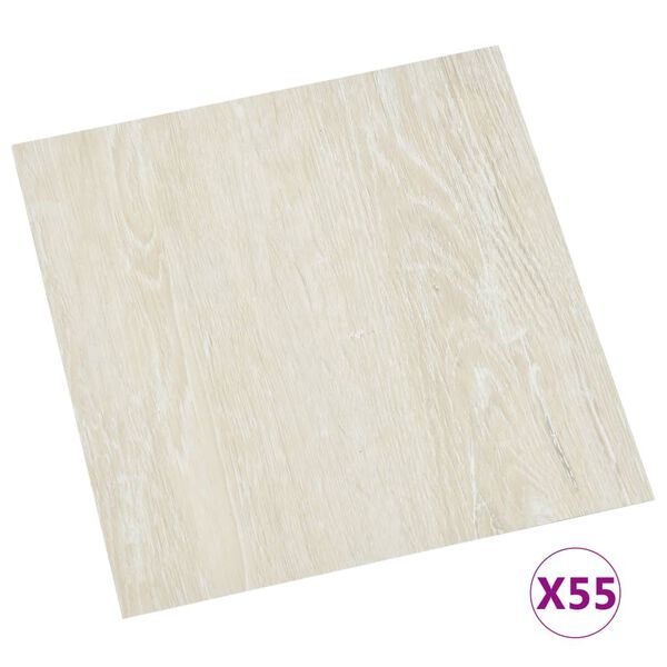 vidaXL Self-adhesive Flooring Planks 55 pcs PVC 5.11 m² Cream