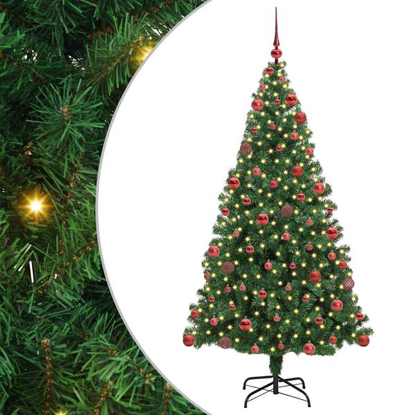 vidaXL Artificial Christmas Tree with 300 LEDs with Stand Green 180 cm