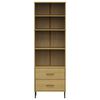 vidaXL Bookcase with 2 Drawers Brown 60x35x180 cm Solid Wood OSLO