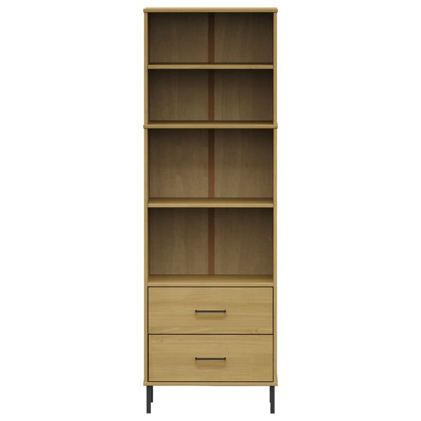 vidaXL Bookcase with 2 Drawers Brown 60x35x180 cm Solid Wood OSLO