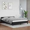 vidaXL Bed Frame without Mattress Black 180x200cm Super King Faux Leather