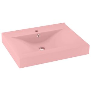 vidaXL Luxury Basin with Faucet Hole Matt Pink 60x46 cm Ceramic