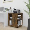 vidaXL Rolling Cabinet Smoked Oak 60x53x72 cm Engineered Wood