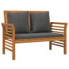 vidaXL Sofa Bench | Dark Grey | Solid Acacia Wood, Fabric (100% polyester)