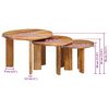vidaXL Nesting Coffee Tables 3 pcs Brown Solid Mango Wood