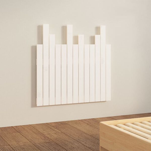 vidaXL Wall Headboard White 82.5x3x80 cm Solid Wood Pine
