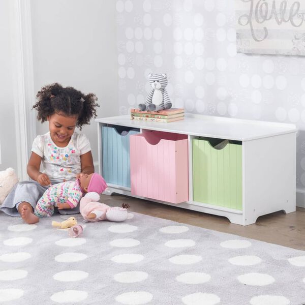 KidKraft Children's Storage Bench Nantucket Pastel