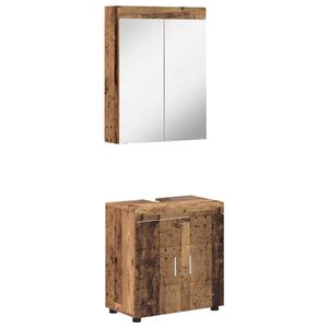 vidaXL Bathroom Furniture Set TULUM 2 pcs Old Wood 60 x 34 x 63 cm