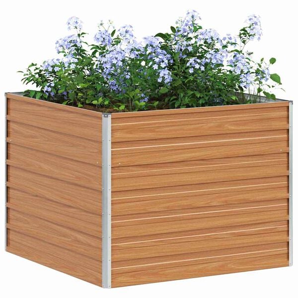 vidaXL Garden Raised Bed Light Brown 100 x 100 x 77 cm