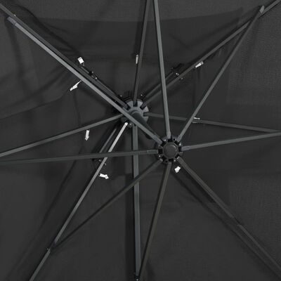 vidaXL Cantilever Umbrella with Double Top Anthracite 250x250 cm