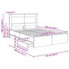 vidaXL Bed Frame with Drawer Concrete Grey 140 x 190 cm Engineer Wood
