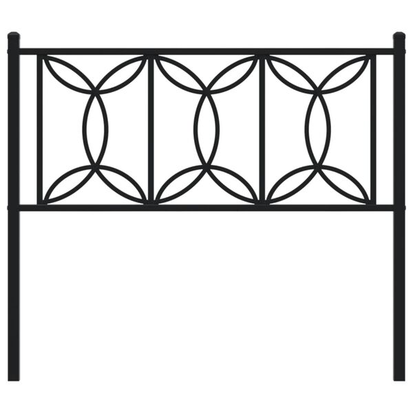 vidaXL Metal Replace Headboard Black 107 cm
